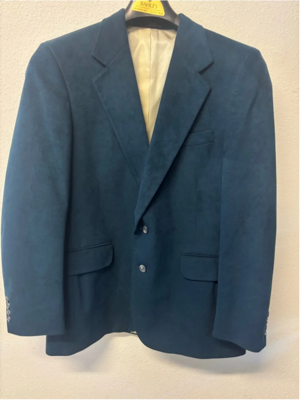 Vintage Laughton Hunter Navy Suede Sport Coat custom, measurements below